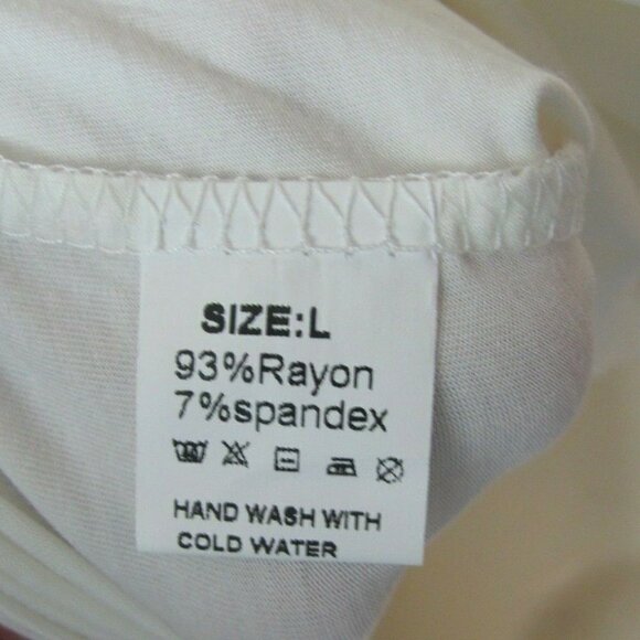 The Free Yoga Womens Top Size L White Short Sleeves Workout Casual Open Back NWT - Picture 7 of 9